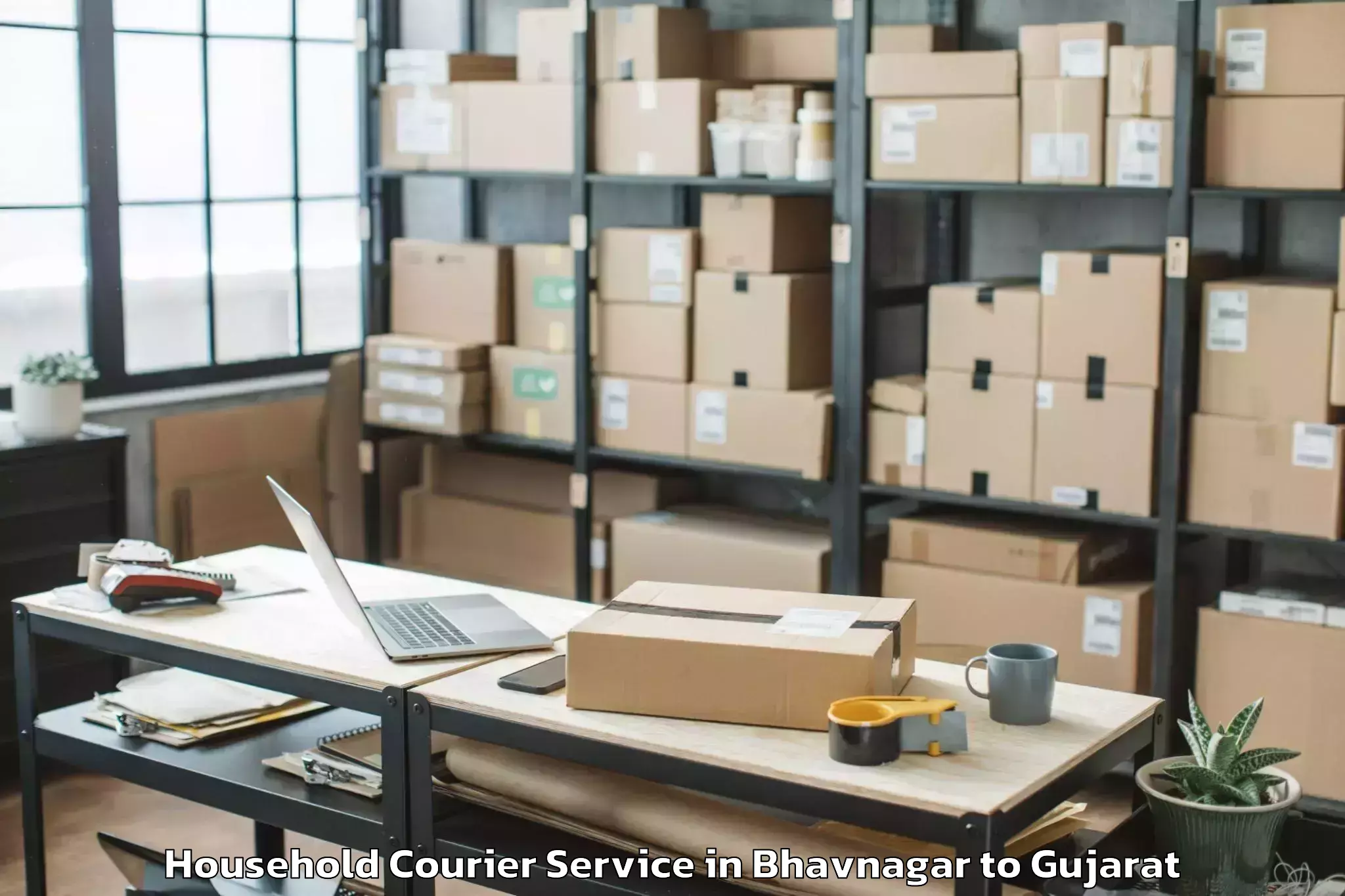 Easy Bhavnagar to Jhulasan Household Courier Booking